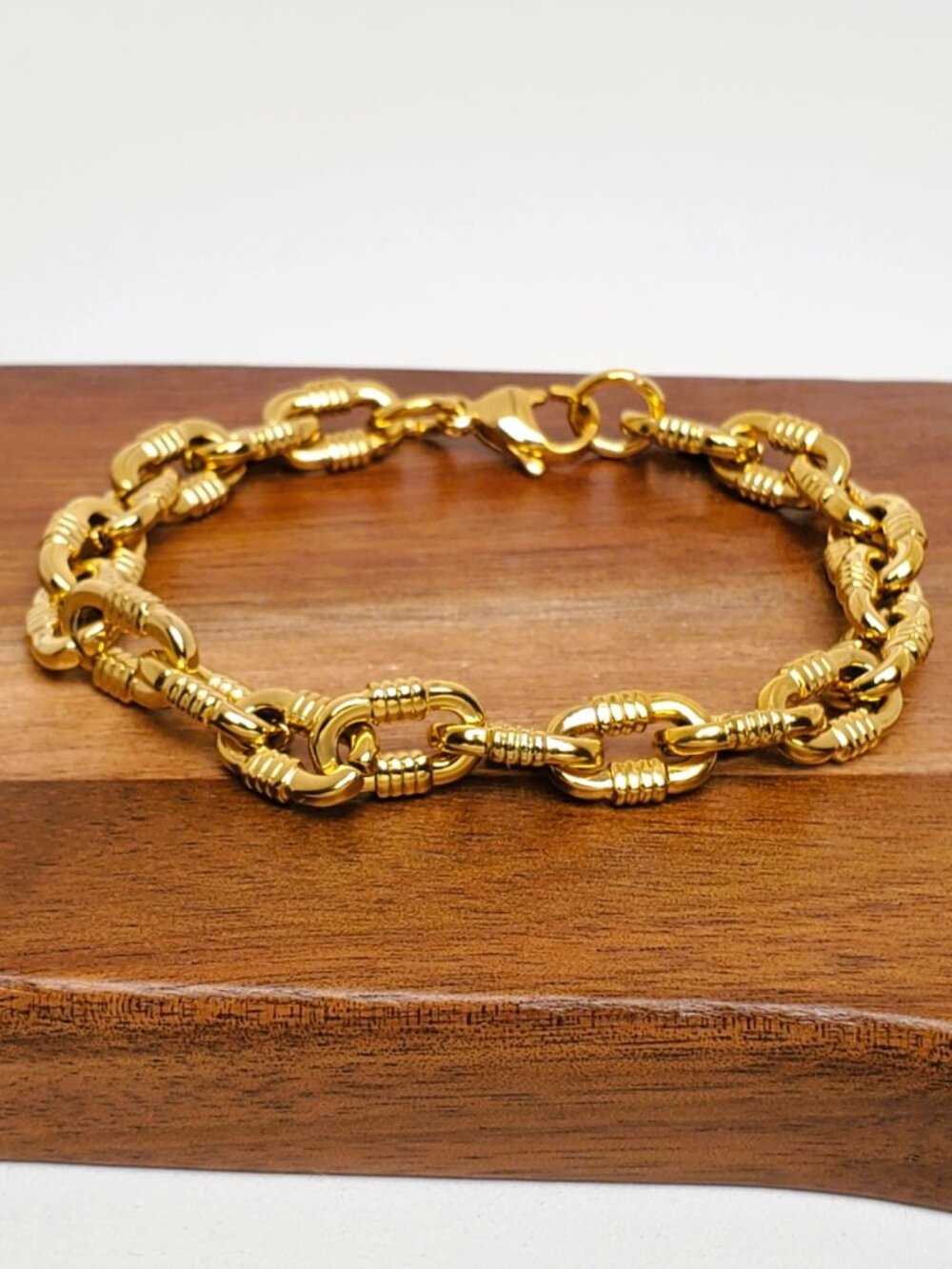 14K Gold 8" Womens Chain Link Style Bracelet Ladies 8 inch 14 K Silver Jewelry